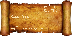 Ripp Anna névjegykártya